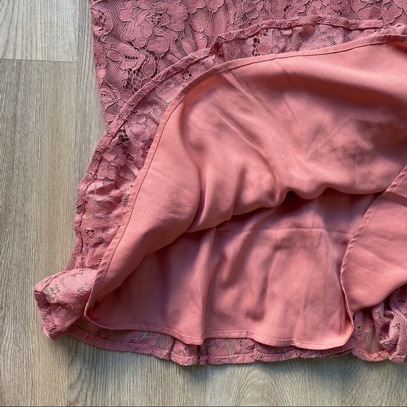 Francesca's Miami Dusty Pink/ Orange Lace Dress Long Sleeve - Picture 5 of 7